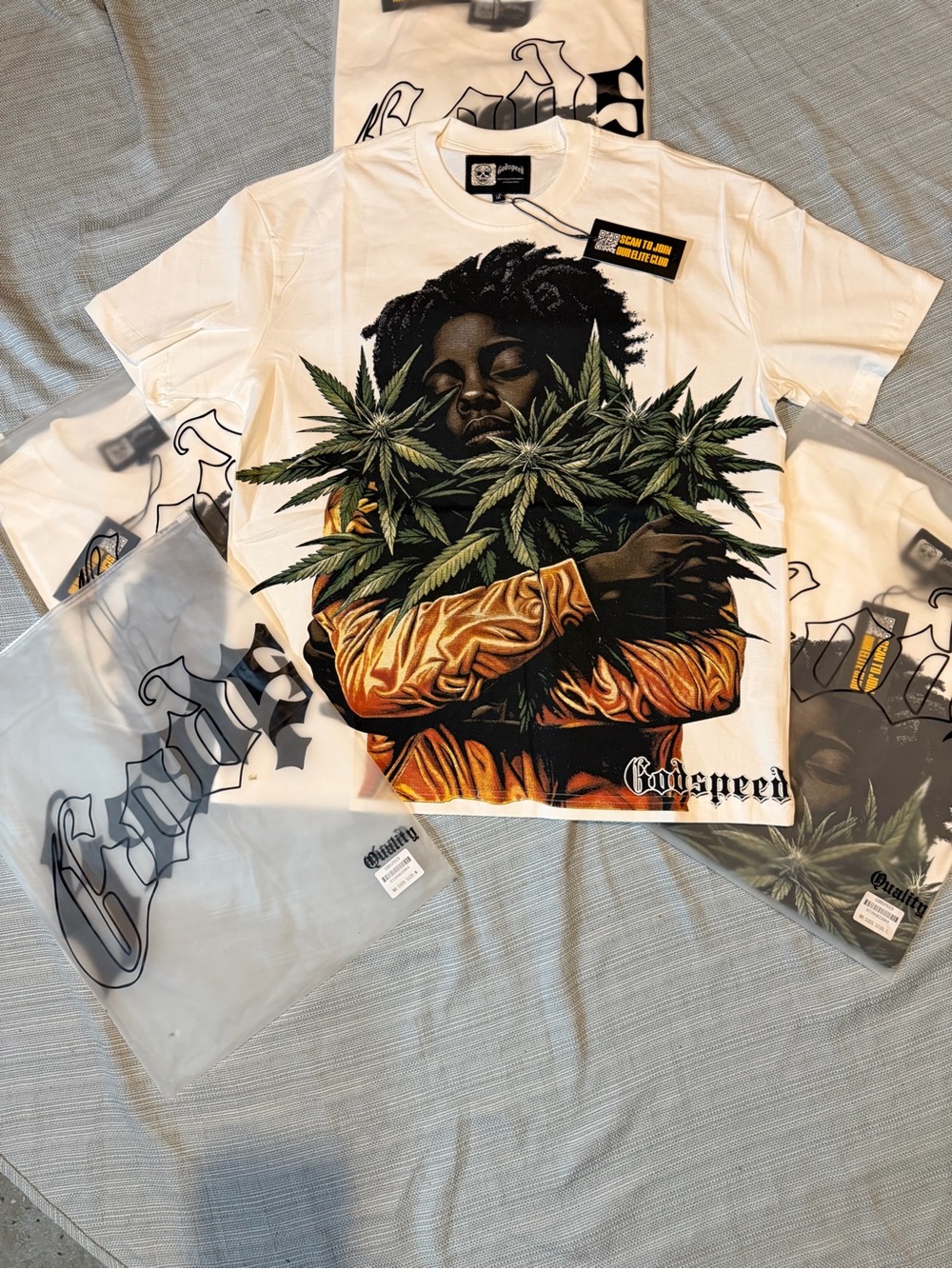 GODSPEED White Short-Sleeve Graphic Tee - Botanical Portrait